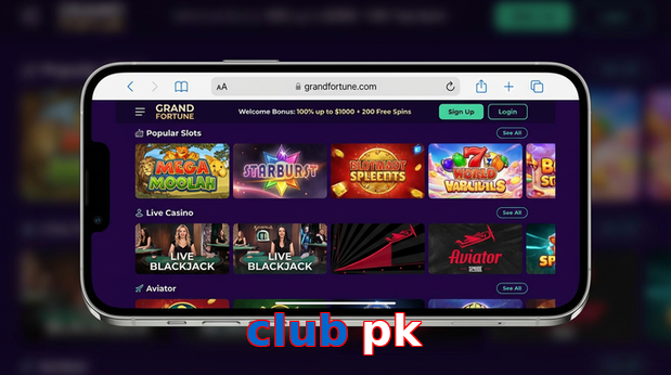 Main screen of Club Pk ios page for PK players
